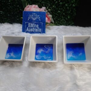 TRINKET DISH, Jewelry holder, Heart Shape, Flower Shape, Christmas gift idea, Beach theme, Handmade item, Night beach theme, Buy 1 or a set