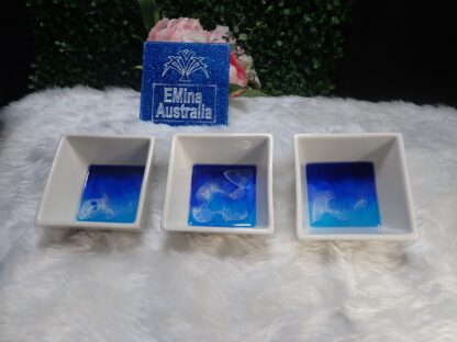 TRINKET DISH, Jewelry holder, Heart Shape, Flower Shape, Christmas gift idea, Beach theme, Handmade item, Night beach theme, Buy 1 or a set