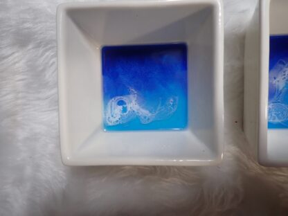 TRINKET DISH, Jewelry holder, Heart Shape, Flower Shape, Christmas gift idea, Beach theme, Handmade item, Night beach theme, Buy 1 or a set - Image 3