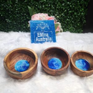 TRINKET DISH, Jewelry holder, Round bowls, Christmas gift, Beach theme, Set of 3, Wooden Bowls, Decorative Piece,