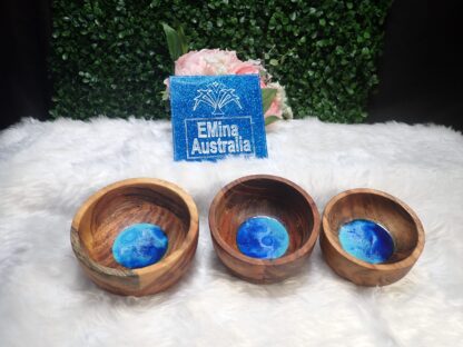 TRINKET DISH, Jewelry holder, Round bowls, Christmas gift, Beach theme,  Set of 3, Wooden Bowls, Decorative Piece,