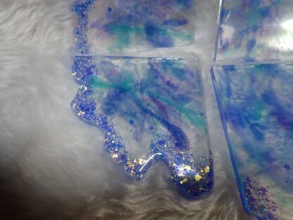 COASTERS, 6 Piece Set, Christmas gift idea, Handmade item, Resin Art, Beach Art, Table centerpiece, Original design - Image 4