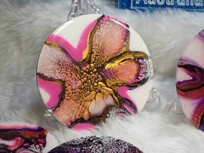 Multicoloured Acrylic Paint Pour, Resin Coated Coaster Set of 8,Handmade Coasters, Resin Art, Food Grade, Non Toxic Hard Surface - Image 9