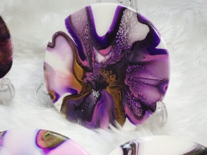 Multicoloured Acrylic Paint Pour, Resin Coated Coaster Set of 8,Handmade Coasters, Resin Art, Food Grade, Non Toxic Hard Surface - Image 7