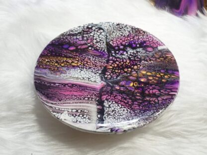 Multicoloured Acrylic Paint Pour, Resin Coated Coaster Set of 8,Handmade Coasters, Resin Art, Food Grade, Non Toxic Hard Surface - Image 3