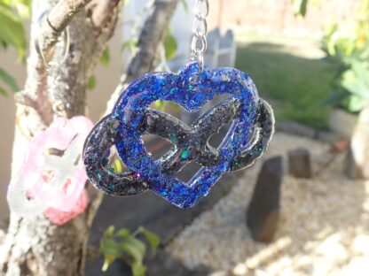 KEYRING, Handmade Item, Christmas Gift, Heart shape glitter keyring,Heart infinity glitter keyring,Gold keyring,Silver keyring,All occasions - Image 2
