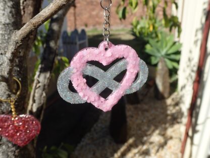 KEYRING, Handmade Item, Christmas Gift, Heart shape glitter keyring,Heart infinity glitter keyring,Gold keyring,Silver keyring,All occasions - Image 5