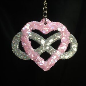 KEYRING, Handmade Item, Christmas Gift, Heart shape glitter keyring,Heart infinity glitter keyring,Gold keyring,Silver keyring,All occasions